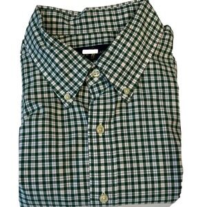 Ralph‎ Lauren Men's Oxford Long Sleeve Shirt XL Green Check Blue Polo Pony Logo